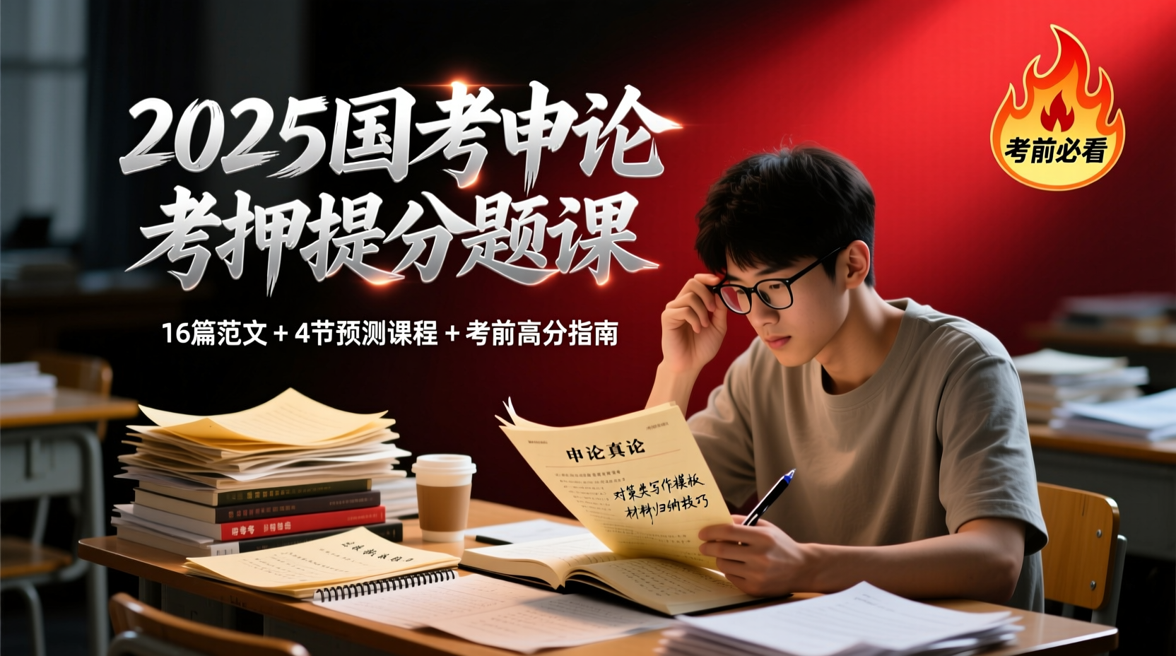 📘 2025半月谈国考考前冲刺押题课【申论】——最后阶段的精准突破！2025半月谈国考申论押题课，含16篇范文+视频讲义，冲刺提分必备！